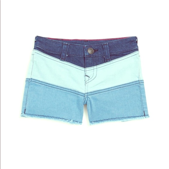 NWT True Religion Girls Color Block Denim Shorts 2T-6X - Picture 2 of 7